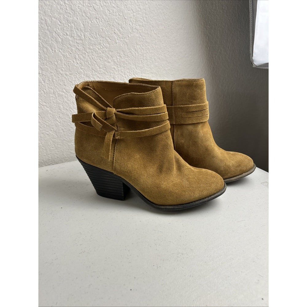 Sole Society Maren Boots Womens 8.5 Ankle Booties Heels Brown Leather